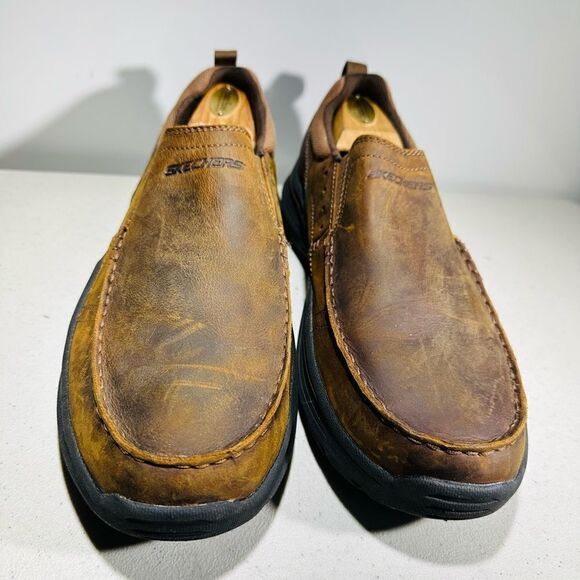 Skechers Expended Seveno Men Size 10,5 Brown Shoes Slip On Casual Relaxed Fit - Picture 3 of 7